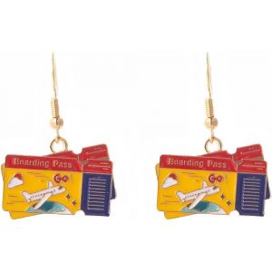 Kal-Boucles D'oreilles Voyage Billet Avion Émail Drôles Femmes Alliage Zinc Pendentif Été Vacances Bijoux Breloques Accessoires Cadeaux - Neuf