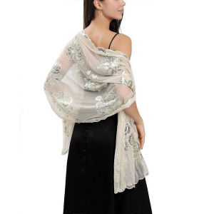 Femmes De Paillettes D&eacute;co De Mariage &Eacute;charpe Ch&acirc;le Wrap Pour La Mari&eacute;e De Soir&eacute;e Robe De Soir&eacute;e Champagne Ann&eacute;es 1920 De Style Accessoires - Neuf