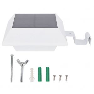 Hjlian Applique Murale Solaire 4 Led Etanche Avec Detecteur De Mouvement Infrarouge, Eclairage De Jardin Et De Rue Pour L'exterieur - Neuf