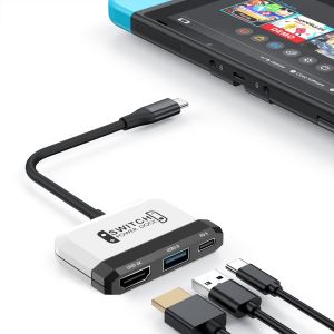 Naeryut-Switch Dock For Nintendo Switch Oled,3 In 1 Switch Tv Adapter With 4k Hdmi,Usb 3.0 Port,Type C 100w Charging,Portable Switch Docking Station Travel,For Samsung Dex S24,Macbook - Neuf