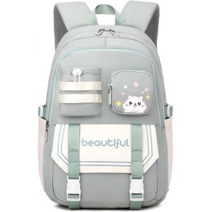 TRAHOO-Sac à Dos Enfant Sacs à Dos Loisir Sac a Dos Maternelle Cartables Scolaires Sacs d'école Sacs portés Dos Sacs Scolaires Cartables Filles Garçons Sacs Scolaires Outdoor Voyage école Vert - Neuf