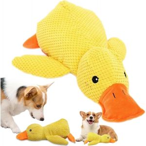 Dog Toy,Plush Duck Toy for Dogs,Anti-Stress Toy for Small Dogs and Puppies,Soft Yellow Squeaky Duck Toy,for Small,Medium and Large - Neuf