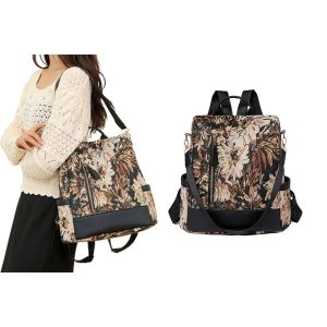 Sac &agrave; dos antivol grande capacit&eacute; pour femme, sac bandouli&egrave;re d&eacute;contract&eacute; marron - Neuf