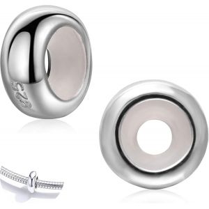 Eryi-Lot De 2 Stoppeurs De Breloques En Argent Sterling 925 Pour Bracelet Avec Clip En Caoutchouc - Perles D'espacement - Pour Femme, No, Argent Sterling, No - Neuf