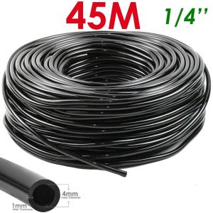 KESLA 5-100m tuyau d'arrosage de jardin 4/7mm PVC Micro tuyau d'irrigation goutte à goutte tube d'irrigation arroseur 1/4 ''pelouse balcon serre -45M (147.6ft)-1/4 - Neuf
