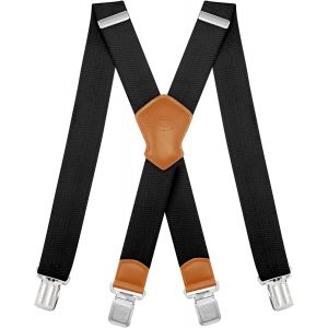 Cauc-Bretelles Homme Larges R&eacute;glable &Eacute;lastique Extra Fort 4 Robuste Clips, Pour Hommes Et Femmes Avec En Forme X Design Et Sangles Extra Larges -4cm - Neuf