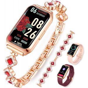 Montre Connect&eacute;e Femme, 1.47"" Hd Montre Intelligente Autonomie Prolong&eacute;e &Eacute;tanche Sportifs Traqueur D'Activit&eacute; Suivi Du Sommeil Spo2 Oxym&eacute;trie Pour Android Ios - Neuf