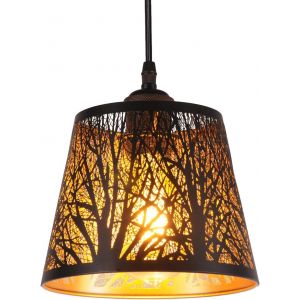 Ulteronixshop-E27 Int&eacute;rieur Suspensions Luminaires Noir Metal Vintage Plafonnier Eclairage Antique Pendentif Lumiere Couvercle En Lustre (Sans Ampoule) - Neuf