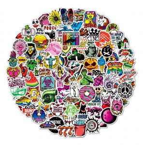 Sticker100 Autocollants Mixtes En Vinyle Imperm&eacute;ables Et Esth&eacute;tiques Pour Ordinateur Portable, T&eacute;l&eacute;phone, Scrapbooking, Bouteille D'eau, Skateboard - Neuf