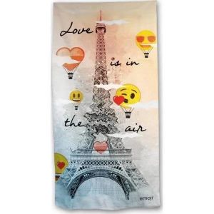Serviette De Bain - Cdublanc - Emoji - 70 X 140 Cm - Polyester - Lavable En Machine - Neuf