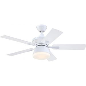 Lighting 7316340 Ventilateur De Plafond Intérieur/Extérieur Nevada En Blanc Mat Traditionnel De 105 Cm, Luminaire Avec Verre Opale Dépoli[Ven750760] - Neuf
