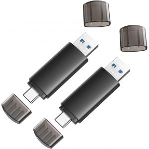 Lot De 2 Clés Usb 128 Go 3.0 Otg 2 En 1 Clé Usbc Stick 3.0 Memory Stick 128 Go Type C Pour Pc Portable Android Window Noir - Neuf