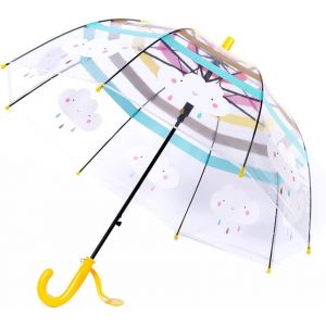 Parapluie &Agrave; Bulles Transparent Pour Enfants Ouverture Automatique Des Nervures &Agrave; 8 Fibres Avec Une Poign&eacute;e Facile &Agrave; Saisir Parapluie Arc-En-Ciel &Agrave; D&ocirc;me Transparent - Neuf