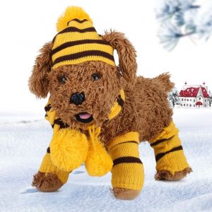 Hjlian Ensemble D'accessoires Pour Chiots Et Chiens, Automne Et Hiver, Bonnet Tricote Mignon, Echarpe Et Jambieres S - Neuf