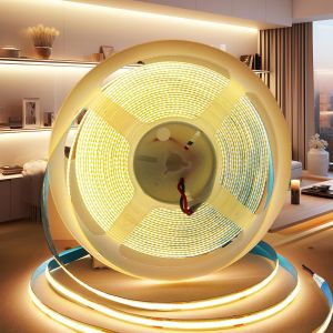 KALANKA-Ruban LED COB 24V, 10M bande LED COB Blanc Chaud 3000K Découpable Flexible 320LED/M, CRI>90, pour Chambre, Décoration de la Maison (Sans Alimentation) - Neuf