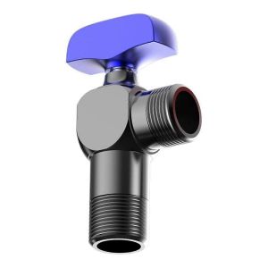 Vanne à bille tout en cuivre de 1/2 pouce,vanne à bille de contrôle de l'eau chaude et froide bleue - Neuf