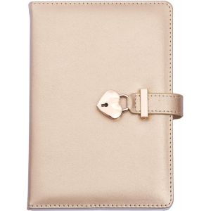 Cahier De Filles Avec Cadenas Forme De Coeur, A5 Carnet Secret Cahier Journal Bloc-Notes, Journal Intime Enfant Pour Bureau Scolaires Étudiant Papeterie Cadeau D'anniversaire, 220x150mm - Neuf
