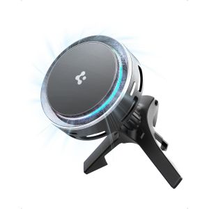 Essential Cryomax Magfit Qi2 15W Chargeur Magsafe Voiture Pour Grille D'Aération [Câble Inclus] Chargeur Voiture Sans Fil Avec Refroidissement, Éclairage Led, Compatible Avec iPhone 17 16 15 14 - Neuf