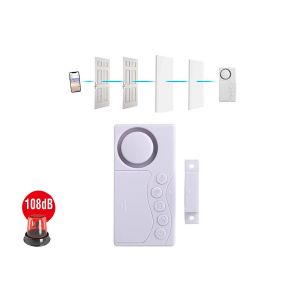 Syst&egrave;me d'alarme anti-intrusion magn&eacute;tique sans fil pour porte, fen&ecirc;tre et r&eacute;frig&eacute;rateur - Neuf