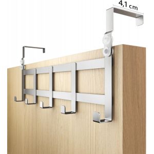 Porte-manteau pour porte - crochet porte en inox, blanc, peu encombrant - rangement pratique, fixation solide - Neuf