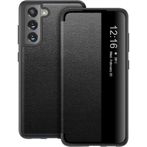 KALANKA-&Eacute;tui pour Samsung Galaxy S22 Coque Clear View Flip Case &agrave; Rabat 360 Full Body Cuir Protecteur Galaxy S22 Housse Antichoc Anti-Rayure Folio Coque pour Samsung Galaxy S22 5G (Noir) - Neuf
