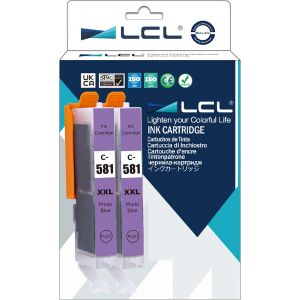 ERYI-Cartouche D'Encre Compatible Cli-581 Pb Cli-581 Xl Pb Cli-581 Xxl Pb 1999C001 12.5 Ml (2Bleu Photo) Remplacement Pour Canon Pixma Ts8150 Ts8151 Ts8152 Ts9150 Ts9155 Ts8250 Ts8251 Ts8252 Printer. - Neuf