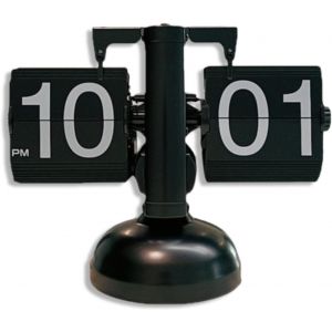 ChenQuanSarl-Horloge Numérique Mécanique Rétro Rabattable Moderne Avec Engrenage Interne, Horloge Numérique Rétro Rabattable, Silencieuse Et Préc , Horloge De Bureau Mécanique Pour Table De Nuit(Noir - Neuf