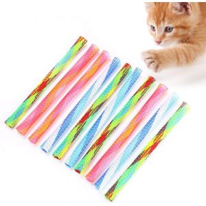 10pcs Chat Spring Tube,Bâton Jouet Chat,Bâton Jouet Chat Jouet Pliant Libre Forme De Ressort Multicolore Chat Rebondissant Jouet Amusant Animal De Compagnie Action Interactive Jouet - Neuf