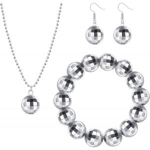Cmjaagur-Disco Ball Dangle Boucles D'oreilles Disco Bracelet Disco Collier 70s Disco Tenues Pour Femmes Disco Costumes Disco Ball Ensemble De Bijoux[M2081] - Neuf