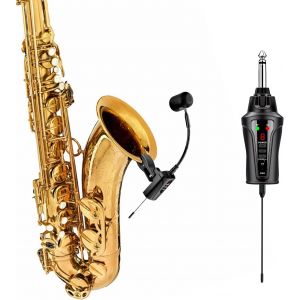 Syst&egrave;me De Microphone Pour Saxophone Sans Fil &Eacute;metteur Et R&eacute;cepteur Sans Fil Uhf Microphone &Agrave; Pince Pour Trompettes, Saxophones Et Syst&egrave;mes De Sonorisation Active, St-5 - Neuf