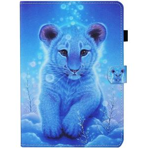 Fantaisie Enfant Housse Etui PU Cuir pour Universel Tablette Tactile 7.5-8.5 Pouces Animaux Bleu Clair Tiger Portefeuille Support Fonction Carte Fentes Folio Antichoc Housse de Protection - Neuf