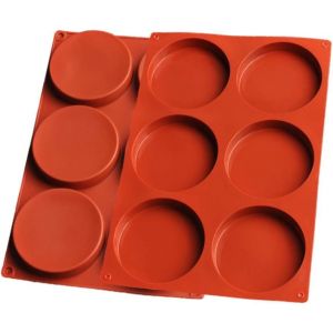Kal-Lot De 2 Grands Moules À Gâteau En Silicone À 6 Cavités En Forme De Disque Rond En Résine Antiadhésive, Moule À Mousse, Moule À Gâteau, Chocolat, Tarte, Muffin, Sandwich, ?ufs, Ustensiles De - Neuf