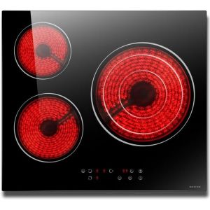 CHECARZHN--NO1-Plaque De Cuisson Vitrocéramique Autonome 60 Cm 3 Plaques Encastrables 3 Zones Avec Commande Tactile, 9 Niveaux De Chauffage, Minuterie, Sécurité Enfant, Arrêt Automatique 5700 W, 220- - Neuf