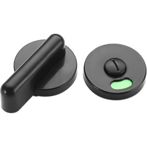 ChenQuanSarl-Serrure De Porte De Wc Noire - Kit De Rosaces De Toilettes Avec Indicateur De Reçu, Bouton Rotatif Pour Porte Intérieure, Salle De Bain, Porte De Wc, Poignée De Porte - Neuf