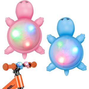 Sept-Lot De 2 Lampes De Trottinette Pour Enfants - Lumière Led Colorée Pour Scooter - Ipx5 Étanche Avec 3 Modes D'éclairage - Capteur De Vibration - Lumière D'avertissement Led Pour Casque, Bâton - Neuf