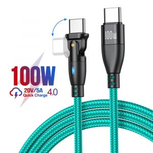 Aufu 100W Usb C À Type C Câble Usbc Pd Cordon De Charge Rapide Pour Macbook Pro Xiaomi Poco Huawei Ipad Samsung Usb-C Câble 3M.100W Green For Typec.0,5 M - Neuf