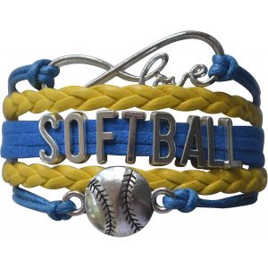 Bracelet Infinity Softball - Bracelet De Sport Ajustable Pour Joueuses, Entra&icirc;neurs Et Cadeaux D'&eacute;quipe - Cadeau Personnalis&eacute; Avec Symbole De L'infini Et Pendentif Softball - Neuf