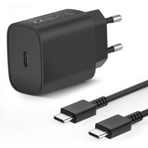 Chenquansarl-Chargeur Rapide Usb C 25 W Adaptateur Alimentation 5v Pour Samsung Galaxy S24 S23 S22 S21 S20 Fe A55 A54 A53 A52 A51 A34 A33 A23 A14 A13 A12 - Neuf
