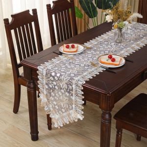 Nappe Vintage, Chemin De Table Rectangulaire, Dentelle Chemin De Table, Table De Mariage Dentelle Crochet, Pour Mariage, Festival, Décoration De Maison, Décoration De Table, 40x120 Cm, Brun - Neuf