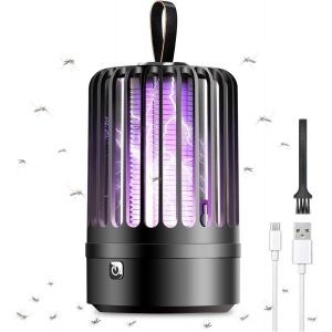 CHECARZHN--NO1-Lampe Anti Moustique, 2 En 1 Électrique Anti Moustique, 360 ° Uv Tueur D'Insectes Raquette Anti Moustique Electrique Rechargeable Pour Camping Intérieur Extérieur Jardin Terrasse - Neuf
