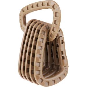 Pack Of 6 Carabiner Buckle For Backpack Multifunction Camping Bottle Accessory ¿ Khaki, 8.5 X 5.6 Cm - Neuf