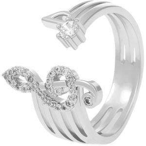Kal-Bague De Note De Musique Bagues Pour Femmes Bagues Pour Dames Bagues Pour Filles D&eacute;cor De Mariage Bague De Note De Musique Bague De Nouveaut&eacute; Bague Pour Femme Bague Ouverte Bijoux - Neuf