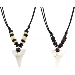KAL-Collier 2Pcs Imitation Dent De Requin, Collier Vintage, Collier De Style Boh&egrave;me, Collier De Personnalit&eacute; De Mode, Collier De Conception Cr&eacute;ative - Neuf