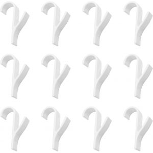 Mevronisshop-Crochet Seche Serviette Salle De Bain 12 Pièces Blanc, Crochet Radiateur Seche Serviette Tube Plate 9,7x2,5cm, Pour Salle De Bain, Lame Plate Multifonction - Neuf