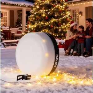 JGD-Guirlande lumineuse de camping 10 m rechargeable &iquest; 100 LED (guirlande) + 50 LED (lanterne) + 1 XTE urgence, USB-C, base magn&eacute;tique & crochet, &eacute;tanche, lampe de tente - Neuf