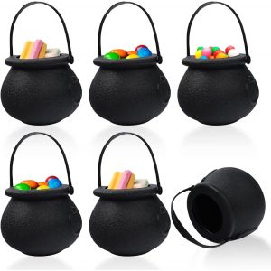 CAUC-6Pcs Mini Seau &agrave; Bonbons d'Halloween, Seau &agrave; Bonbons d'Halloween, Seau &agrave; Bonbons Chaudron de Sorci&egrave;re, Bocal &agrave; Bonbons avec Poign&eacute;e Trick or Treat Bag, Chaudron de bonbons seau &agrave; bonbons - Neuf