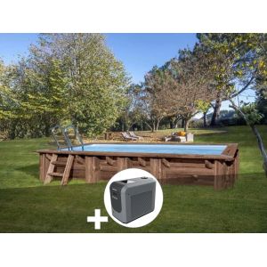 Kit piscine bois Gré Mango 6,18 x 3,20 x 1,33 m + Poolican - Neuf