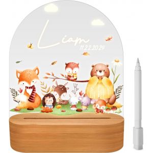 Bnhgc-Veilleuse Bébé Personnalisé, Peut Diy Nom Et La Date, Personnalisé Lampe Chevet Enfant, Naissance Fille Et Garçon, Cadeau Bebe, Cadeau Bapteme Fille Garçon - Neuf