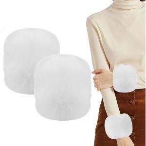 Gants Et Moufles Femme Gants Et Mitaines Pour Femmes, Manchettes, Manches Avec Bordure En Fourrure, Gants, Poignets Coupe-Vent, Manches Chauffe-Mains (Blanc) - Neuf