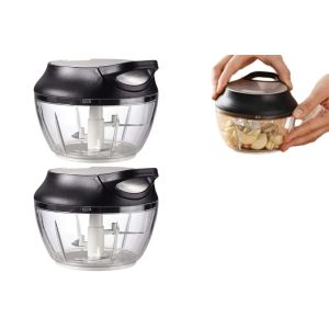 Hachoir-Mixeur-Trancheur Manuel &Agrave; Ficelle (Lot De 2) Pour L&eacute;gumes Et Fruits - Neuf